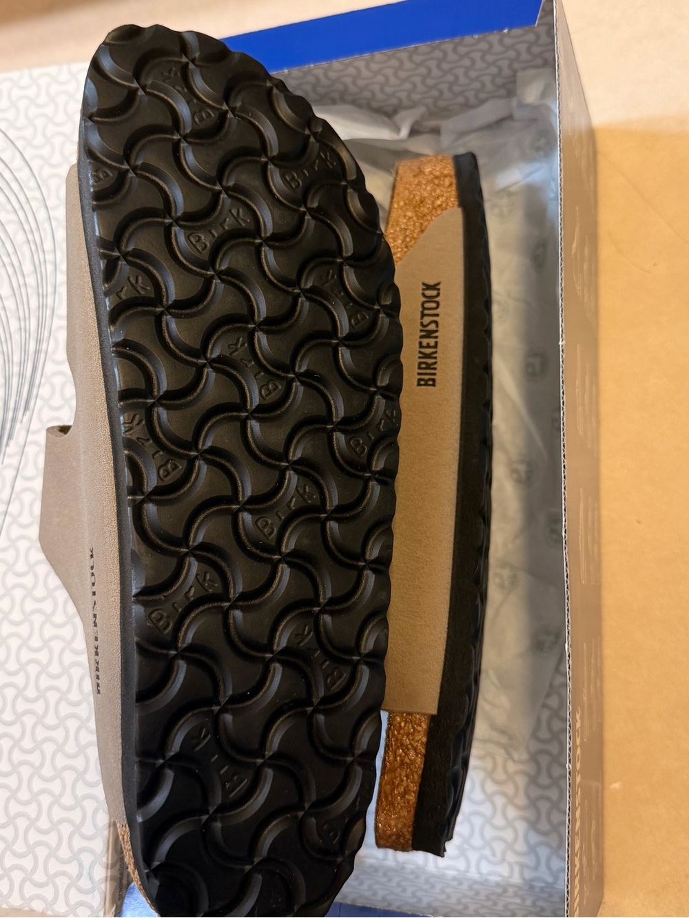 Birkenstock Gray Taupe Two-Strap Arizona-Style Sandals - Picture 2 of 3